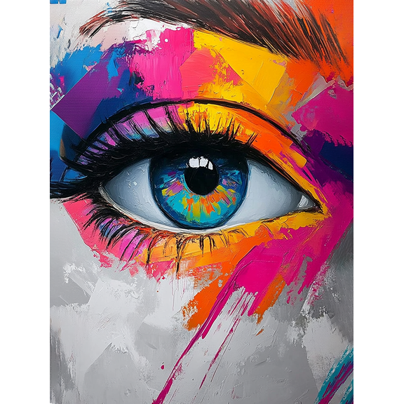 Abstract Colorful Eye Canvas Painting Suitable for Living Room Bedroom Office Gallery Wall and Modern Home Decor