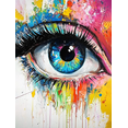 thumbnail image 1 of Abstract Colorful Eye Canvas Painting Suitable for Living Room Officeand Hallway Decoration., 1 of 8