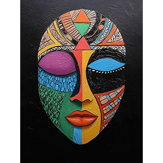 Abstract Colorful Face Canvas Painting,Suitable for Living Room,Bedroom,Office,Dining Room,and Hallway Decoration.