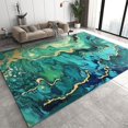 thumbnail image 1 of Abstract Colorful Fluid Texture Area Rug, Gradient Blue-Green Marble Washable Rectangle Rug, Soft Non-Slip Carpet For Living Room Bedroom Office Entryway 3 x 5ft, 1 of 6