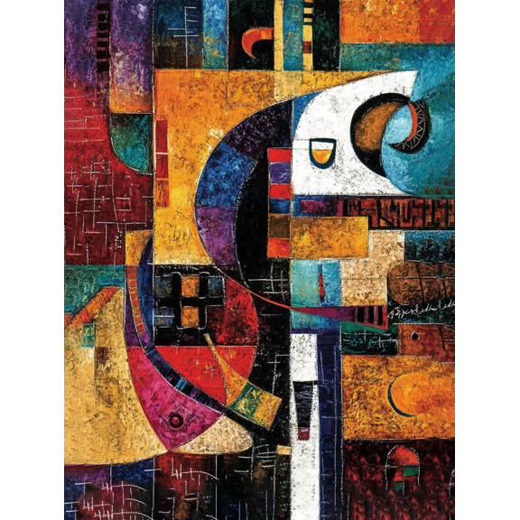 Abstract Colorful Geometric Canvas Wall ArtSuitable for Living Room Bedroom Office Dining Room and Hotel Decoration.