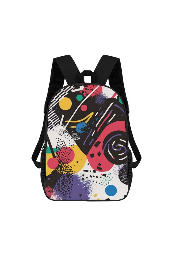 Abstract Colorful Geometric Shapes Travel Backpack 17 Inch Laptop Bag Student Backpack