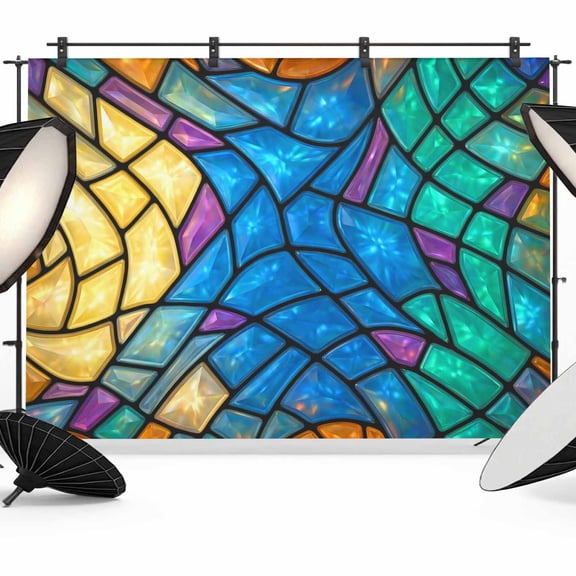 Abstract Colorful Glass Photography Backdrop 7x5FT, Blue-Purple Cracked Texture Crystal Photo Backdrops, Background for Photography Studio Photo Studio Background, Back Drop for Photoshoot