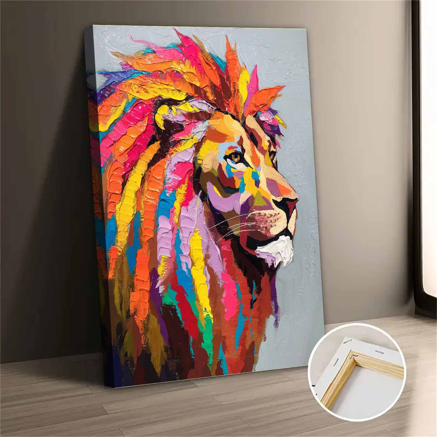 Abstract Colorful Lion Canvas Wall Art for Bedroom Living Room Home ...