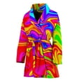 thumbnail image 1 of Abstract Colorful Liquid Trippy Women Bathrobe One Size Univeral Fits Fashion Lightweight Plush Fleece Long Robe For Women, 1 of 3