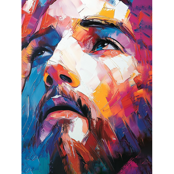 Abstract Colorful Man Face Canvas PaintingSuitable for Living RoomBedroomOfficeHallway and Bathroom Decoration.