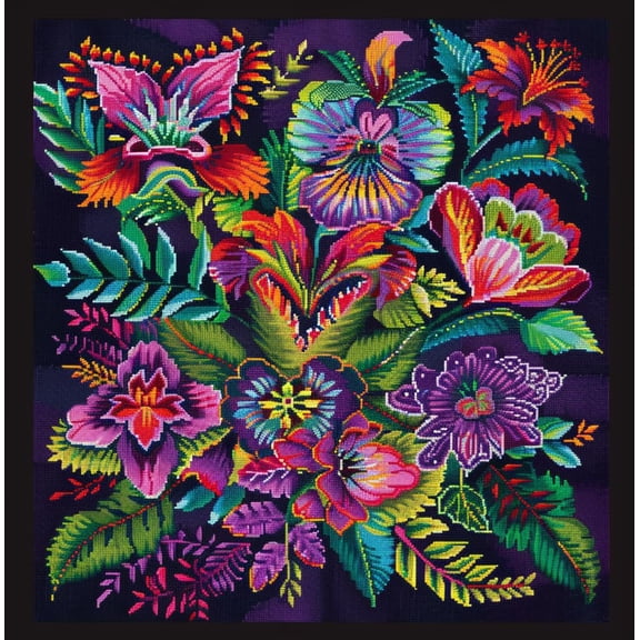 Abstract Colorful Mandala Pattern DIY 11CT Stamped Cross Stitch Kits for Beginners Easy Needlepoint Embroidery Counted Cross Stitch Art Craft for Wall Decoration 16x16inch(2)