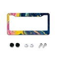 thumbnail image 1 of Abstract Colorful Marble License Plate Frames for Women Men Car Plate Holder Cover Metal Tag Aluminum Car Accessories Front Rear Plate Decor, 1 of 6