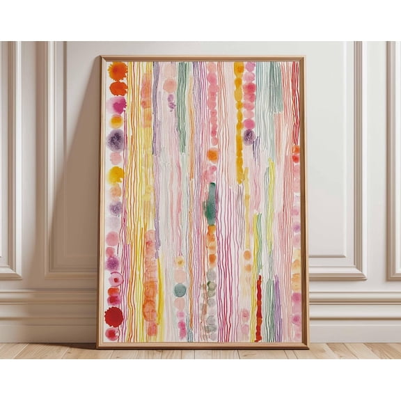 Abstract Colorful Modern Stripes Vibrant Rainbow Wall Art Print, Unframed Paper Poster 24x36in