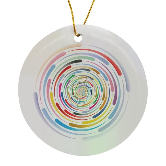 3drose, Abstract Colorful Multicolor Circle, Circle Porcelain Ornament