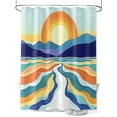 thumbnail image 1 of Abstract Colorful Ocean Sun Shower Curtain, Modern Art Waterproof Shower Curtain Set with 12 Hooks Lightweight Washable Fabric Shower Curtains for Bathroom 36x72 Inches, 1 of 6