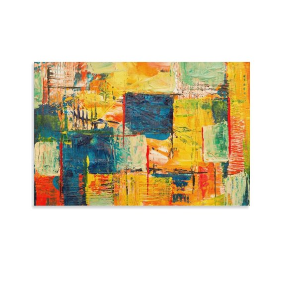Abstract Colorful Oil Painting Canvas Art Poster And Wall Art Picture Print Modern Family Bedroom Decor Posters,Unframe-style,28×41inch (70×105cm)