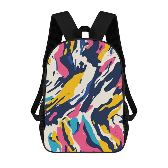 Abstract Colorful Paint Splashes Backpack Backpack Student Backpack Cartoon Canvas Backpack