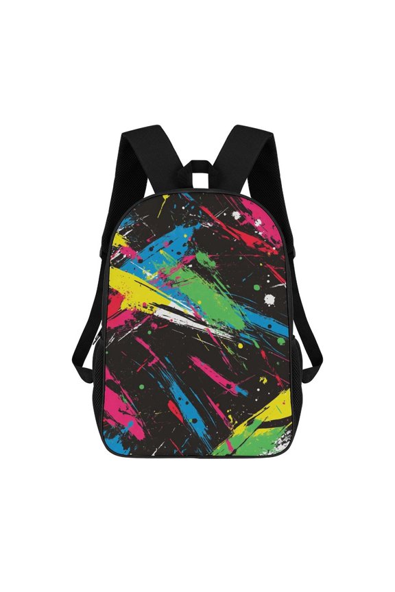 Abstract Colorful Paint Splashes Backpack Backpack Student Backpack Cartoon Canvas Backpack