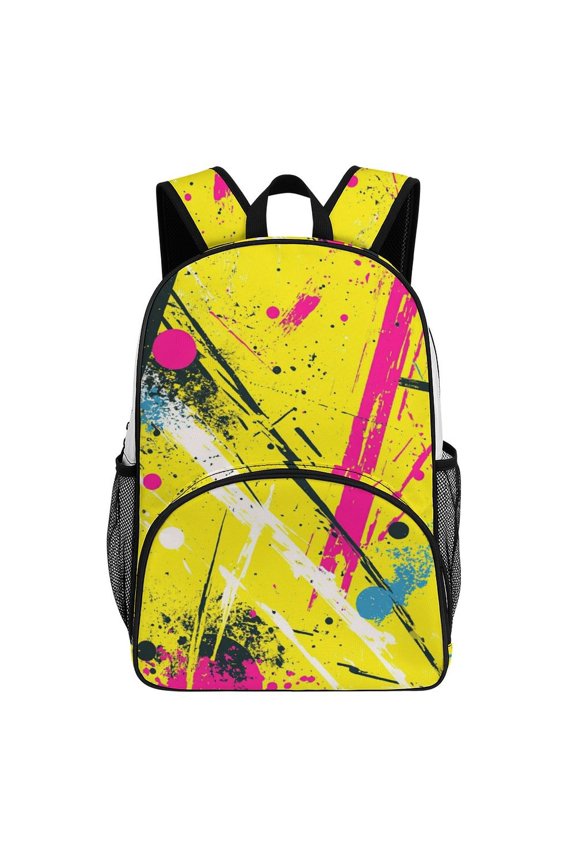 Abstract Colorful Paint Splatter Art Teenage Backpack Middle Students Bookbag Outdoor Daypack