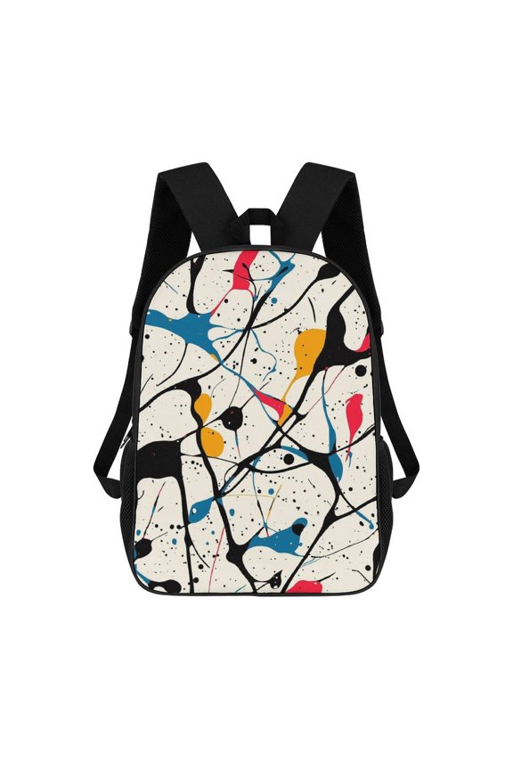 Abstract Colorful Paint Splatter Backpack 17 Inch Laptop Bag Large Capacity Men's And Women's Backpack Travel Bag