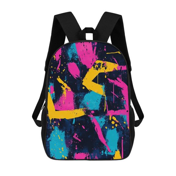 Abstract Colorful Paint Splatter Backpack, Travel Backpack, Casual Shoulder Bag, Casual Backpack