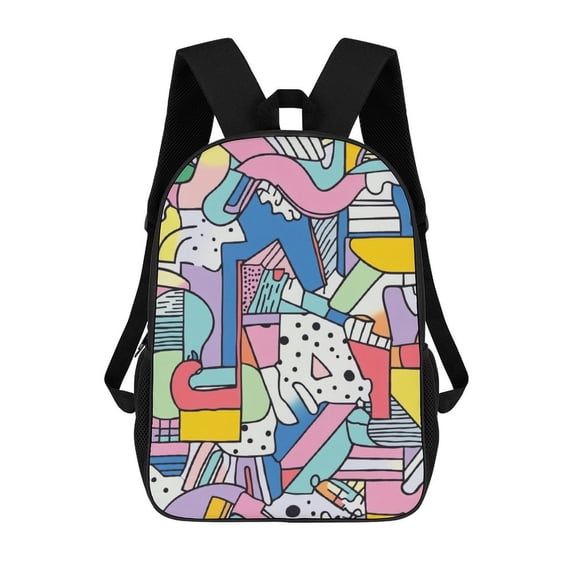 Abstract Colorful Playful Pattern Design Backpack, Travel Backpack ...