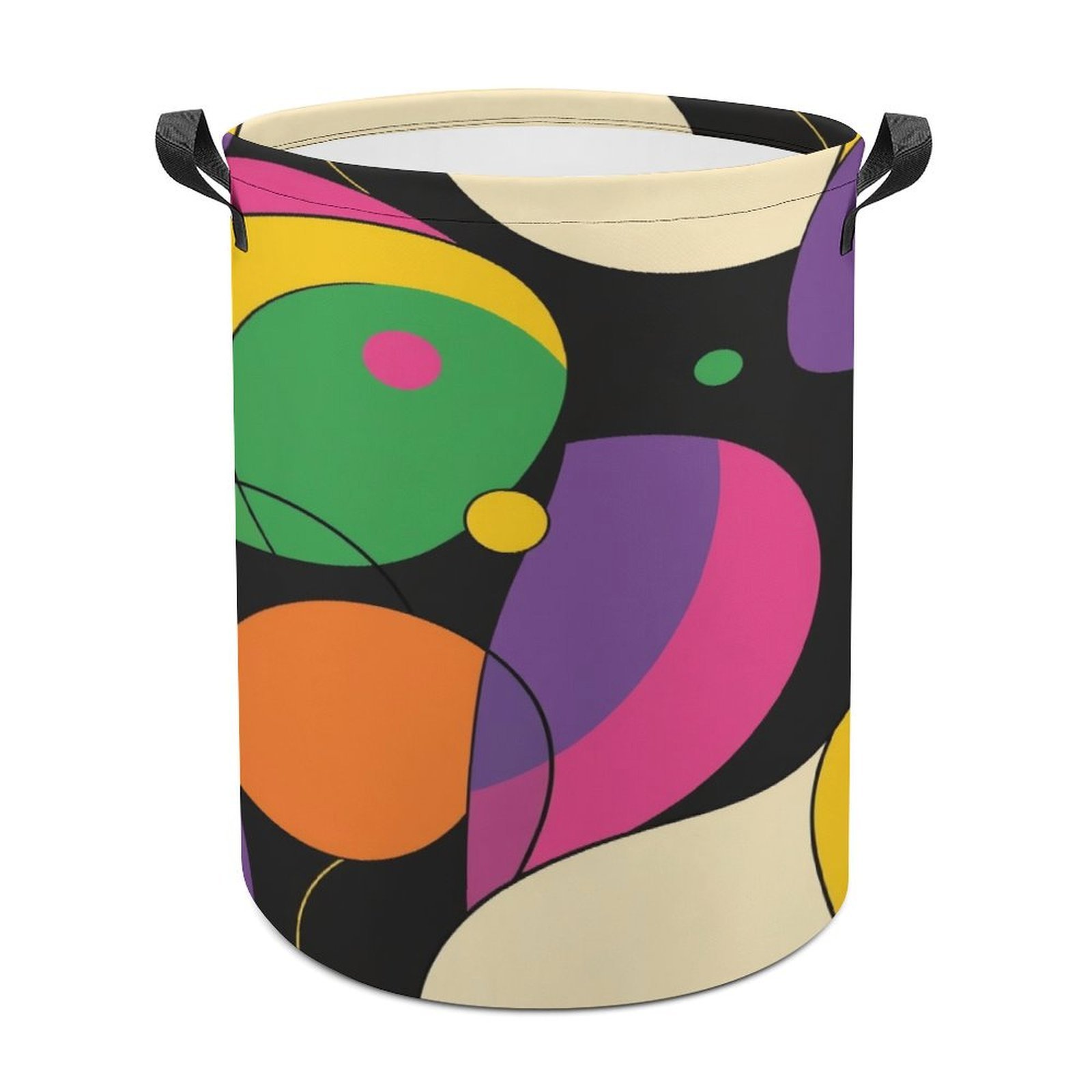 Abstract Colorful Shapes Laundry Hamper Storage Basket Toys Clothes ...