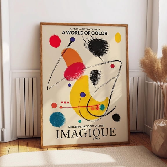 Abstract Colorful Shapes Print – Modern Geometric Wall Art – Contemporary Expressionist Poster Wall Art, Modern Wall Decor, 24x36 UNFRAMED