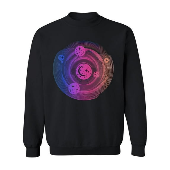 Abstract Colorful Space Circle Sweatshirt Men -Image by Shutterstock, Male x-Large