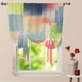 thumbnail image 1 of Abstract Colorful Striped Pattern Window Curtain for Living Room Roman Curtain Kitchen Tie-up Curtains Adjustable Drapes, 1 of 5