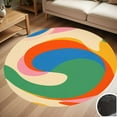 thumbnail image 1 of Abstract Colorful Swirling Artwork Design Round Carpet Living Room Bedroom Home Decoration Coffee Table Mat Lounge Rug Chair Mats, 1 of 5