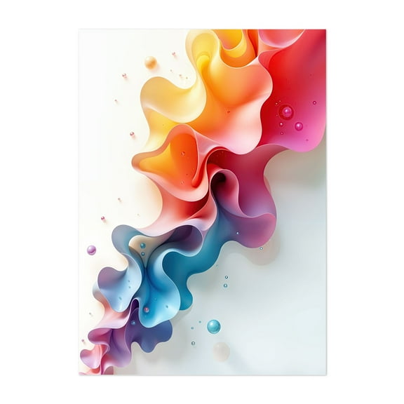 Abstract Colorful Swirls - Digital Art Abstract Modern Art Surrealism Geometric Psychedelic Unframed Wall Art Print 18 x 24 inches