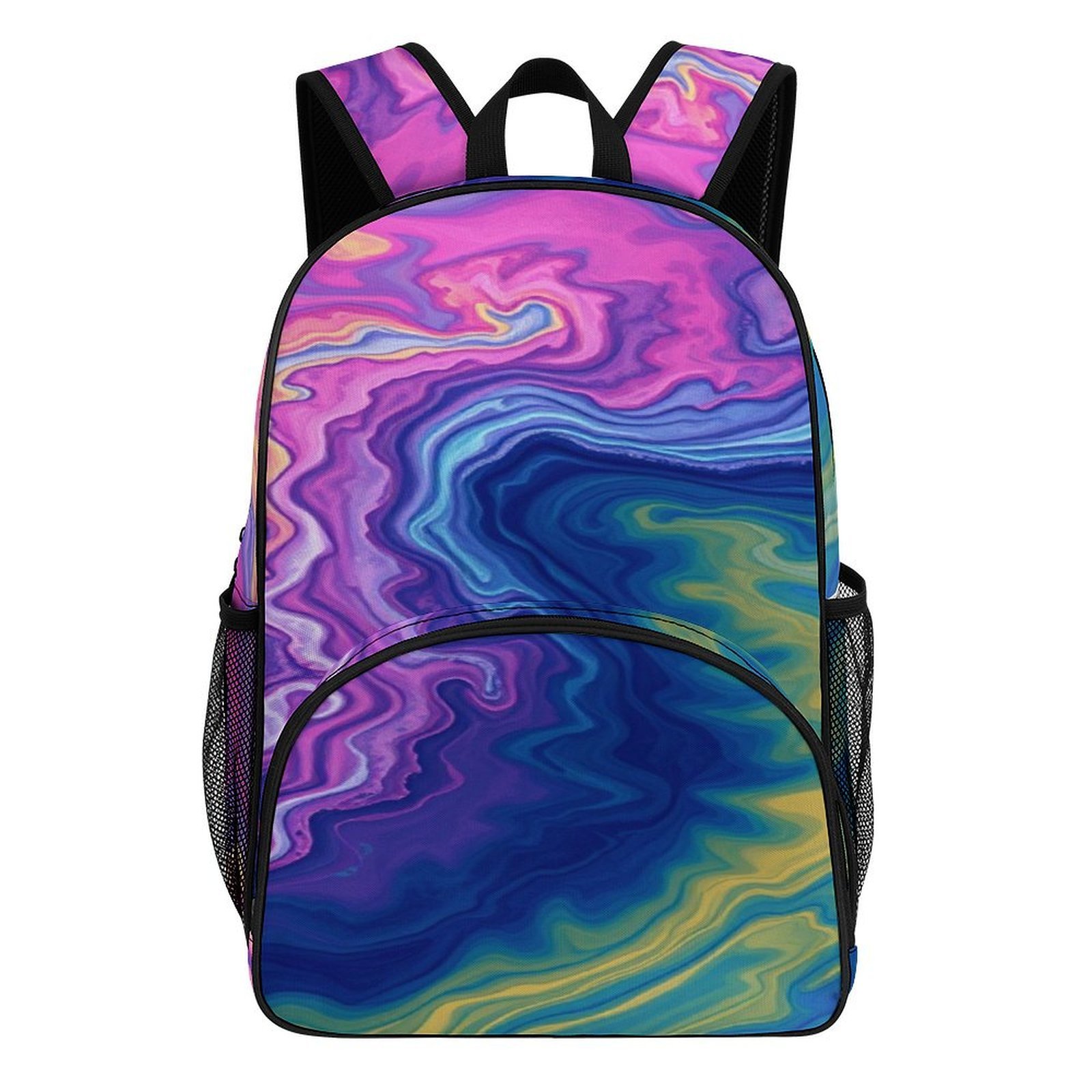 Abstract Colorful Swirls Student Backpack Hiking Travel Daypack for Men ...