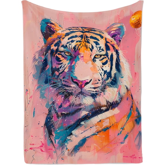 Abstract Colorful Tiger Tapestry Wall Hanging Artistic Animal Fabric Wall Decor for College Dorm Bedroom Modern Aesthetic Room Apartment 30x40inch