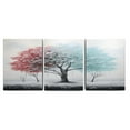thumbnail image 1 of Abstract Colorful Tree Painting Landscape (2) Wall Art Canvas Prints for Living Room Family Love Art Poster Home Decor Picture Rustic Wall Decor for Dining Room Framed Painting 12"x16" 3PCS, 1 of 7