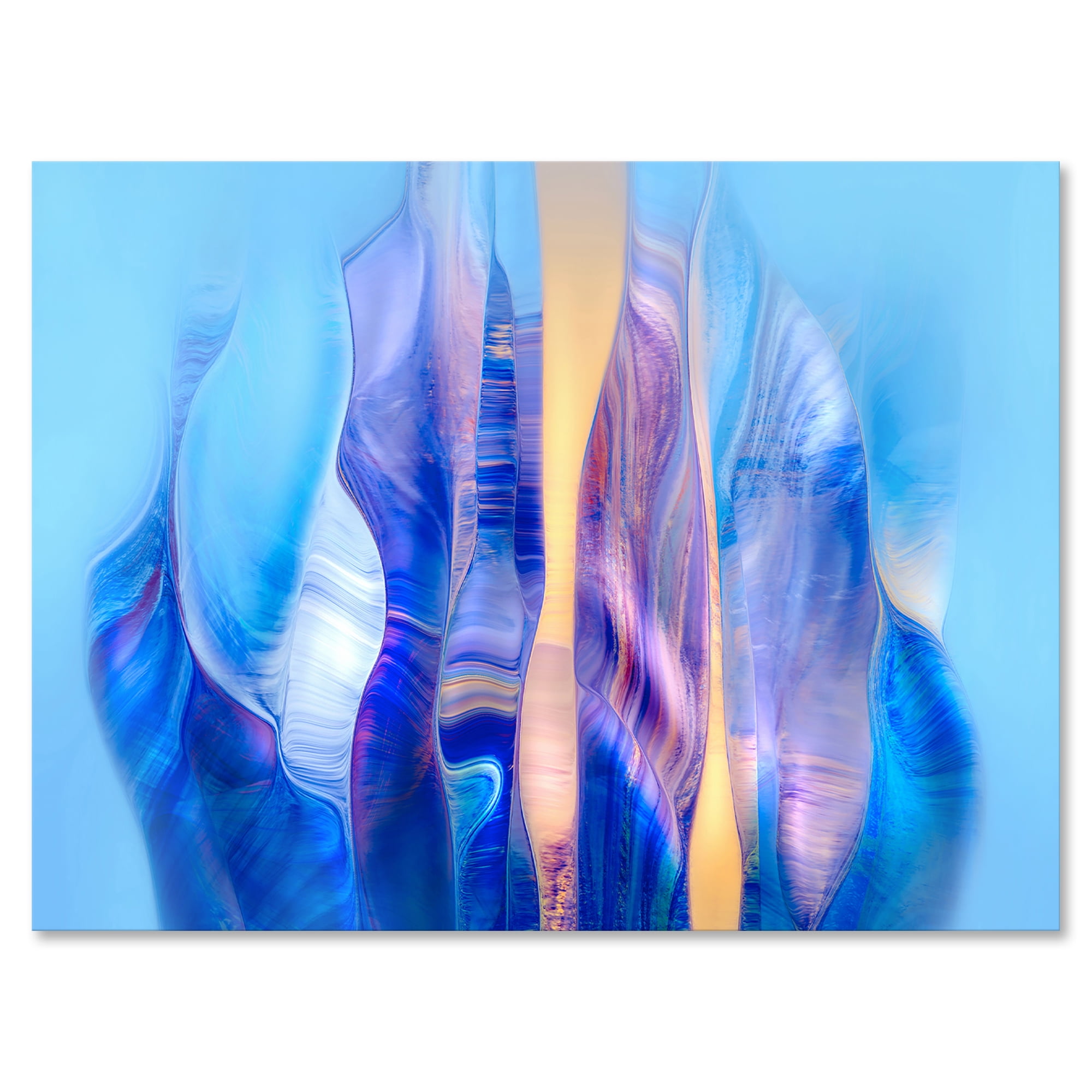 Abstract Colorful Twisted Wavy Shape In Motion 8 in x 12 in Painting Canvas Art Print, by Designart