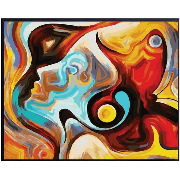Abstract Colorful Wall Art Print - Modern Artistic Painting for Home & Office Decor - 8x10 Unframed