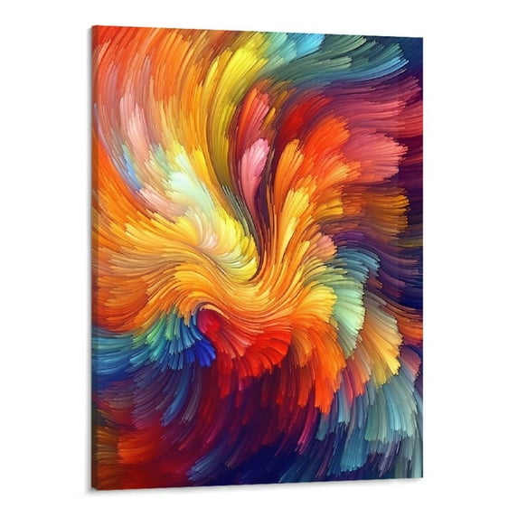 Abstract Colorful Wall Art Rainbow Canvas Picture Art 20x16 Inch Pastel Color Blocks Splash Wall Decor Modern Contemporary Prints Painting Artwork for Home Living Room Bedroom Office Decoration