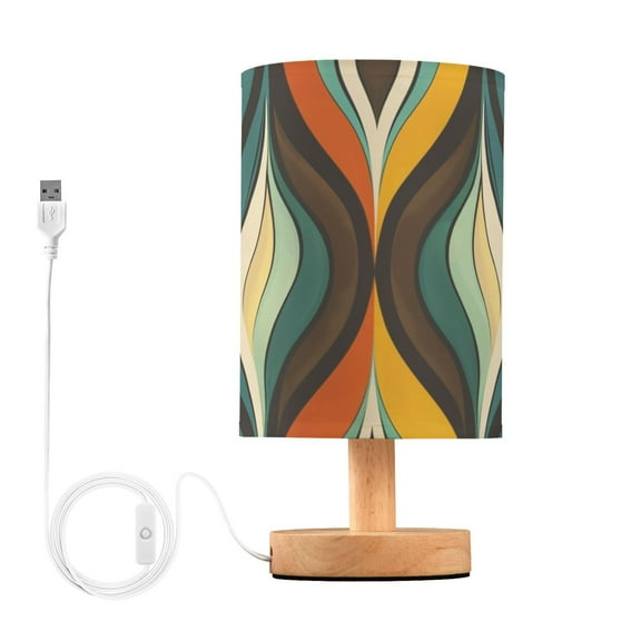 Abstract Colorful Waves Pattern Table Lamp with USB Port LED Warm Light Lamp Night Light Home Decor