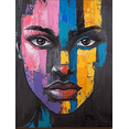 thumbnail image 1 of Abstract Colorful Woman Face Canvas Painting，Suitable for Living Room， Bedroom， Office， Bathroom， and Dining Room Decoration., 1 of 8