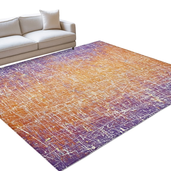 Abstract Colors Area Rugs 5x7ft Purple Orange Clouds Mist Matte Texture ...