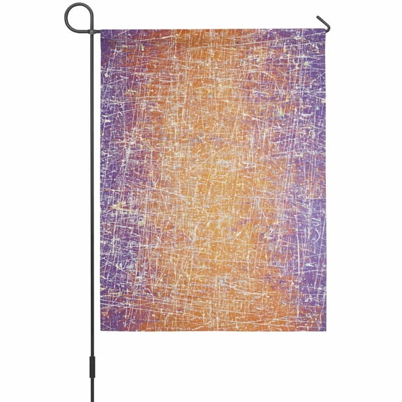 Abstract Colors Garden Flag 12 x 18 Inches, Purple Orange Clouds Mist Matte Texture Weather Proof Outdoor Patio Flags Double Sided Small Garden Decoration for Yard Outside Home