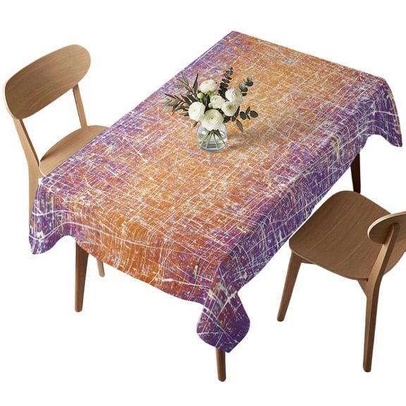 Abstract Colors Rectangle Tablecloth Purple Orange Clouds Mist Matte Texture Waterproof Wrinkle Free Soft Table Cloth Spill-Proof Washable Table Cover for Dining Party Picnic 60 x 102 Inch