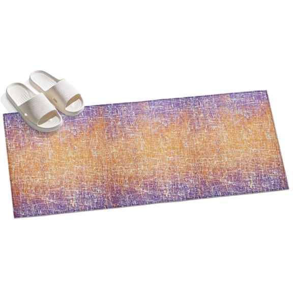 Abstract Colors Runner Rugs 2x6ft Purple Orange Clouds Mist Matte Texture Washable Rug, Non Slip Indoor Carpet Absorbent Floor Mat for Living Room Bedroom Dining Room