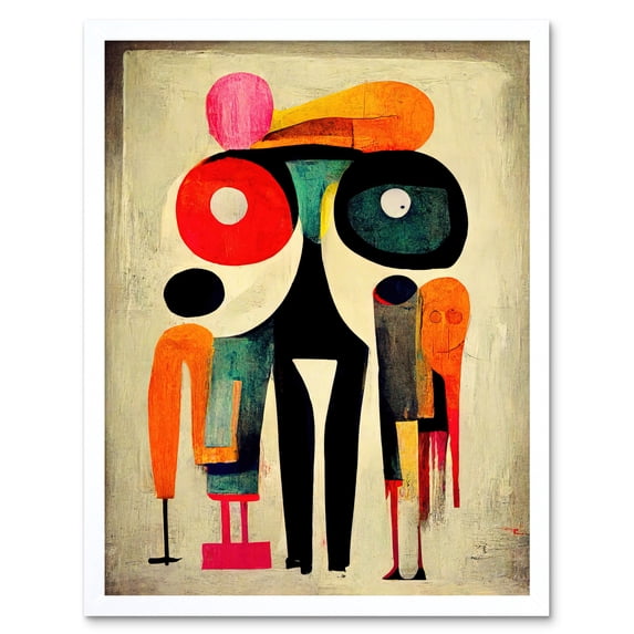 Abstract Colourful Pop Art People Art Print Framed Poster Wall Decor 12x16 inch