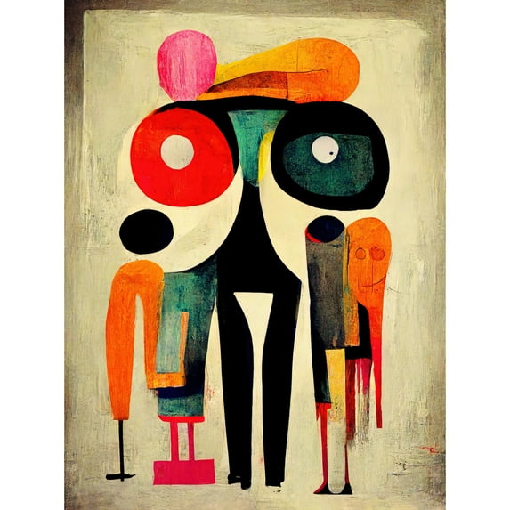 Abstract Colourful Pop Art People Unframed Wall Art Print Poster Home Decor