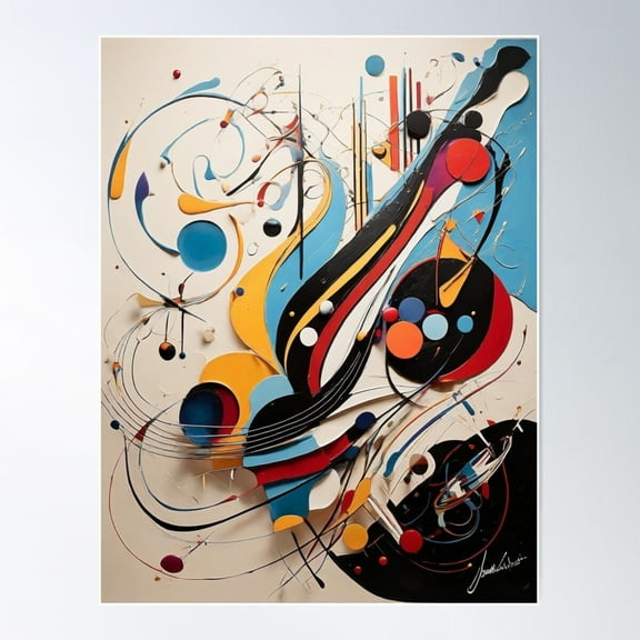 Abstract Colourscape Poster Wall Art, Modern Wall Decor For Living Room Bedroom, 8x12 UNFRAMED