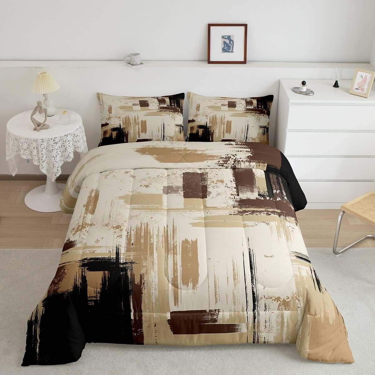Abstract Comforter Modern Abstract Art Comforter Set for Boys Girls