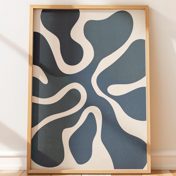 Abstract Composition Minimalist Paper Cut-Out Rounded Shapes Modern Neutral Mid-Century Scandinavian Unframed Paper Print