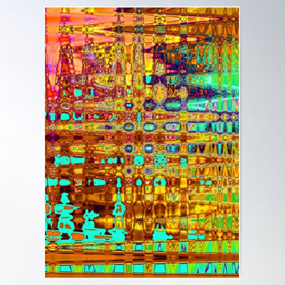 Abstract Composition With Warm And Cold Colors. Poster Wall Art, Modern Wall Decor For Living Room Bedroom, 12x18 UNFRAMED