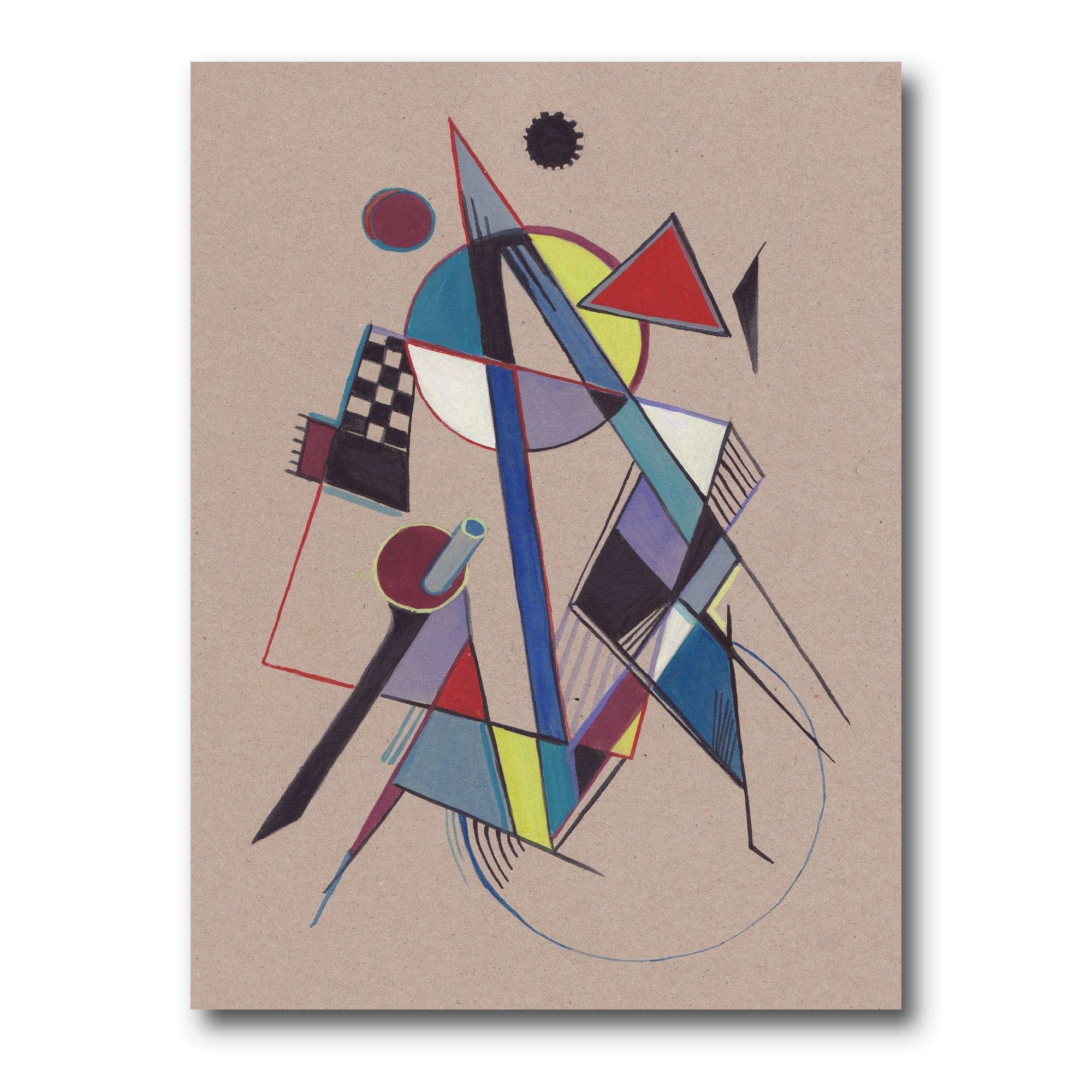 Abstract Compositions Of Colored Geometric III 24 in x 32 in Painting Canvas Art Print, by Designart
