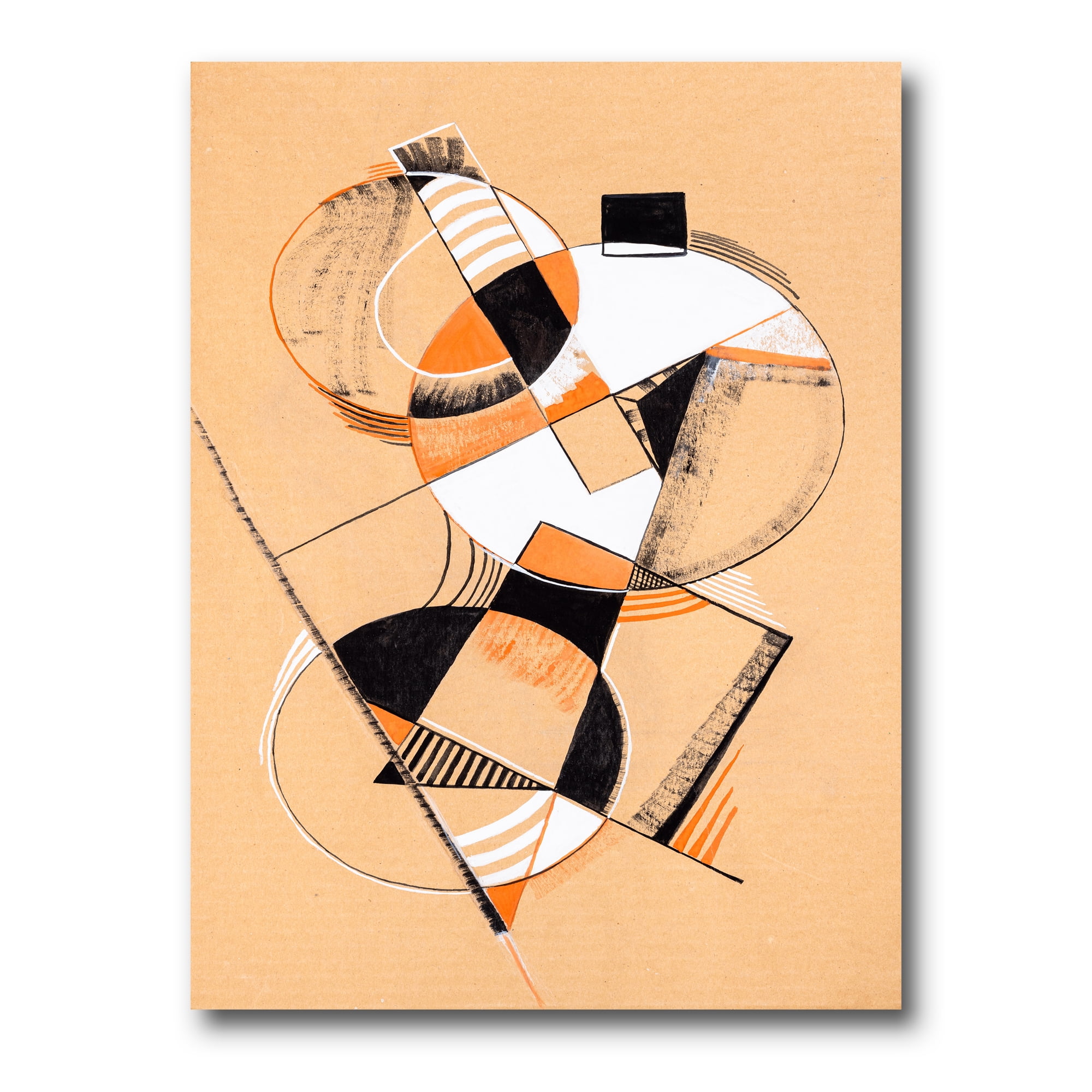 Abstract Compositions Of Colored Geometric V 12 in x 8 in Painting Canvas Art Print, by Designart