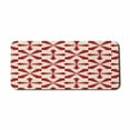 thumbnail image 1 of Abstract Computer Mouse Pad, Repetitive Intertwined Frames Funky Style Modern Retro Pattern Art Print, Rectangle Non-Slip Rubber Mousepad X-Large, 35" x 15", Vermilion and Ivory, by Ambesonne, 1 of 2