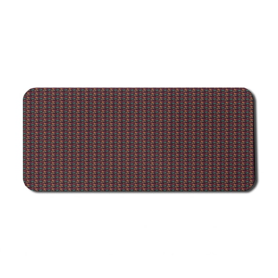 Abstract Computer Mouse Pad, Seasonal Pattern with Leaves and Nuts Autumn Nature Themed Classical, Rectangle Non-Slip Rubber Mousepad X-Large, 35" x 15", Plum Jade Green Orange, by Ambesonne